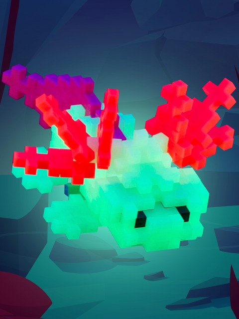 Plus Plus -  Axolotl - 100 pcs - Glow In The Dark